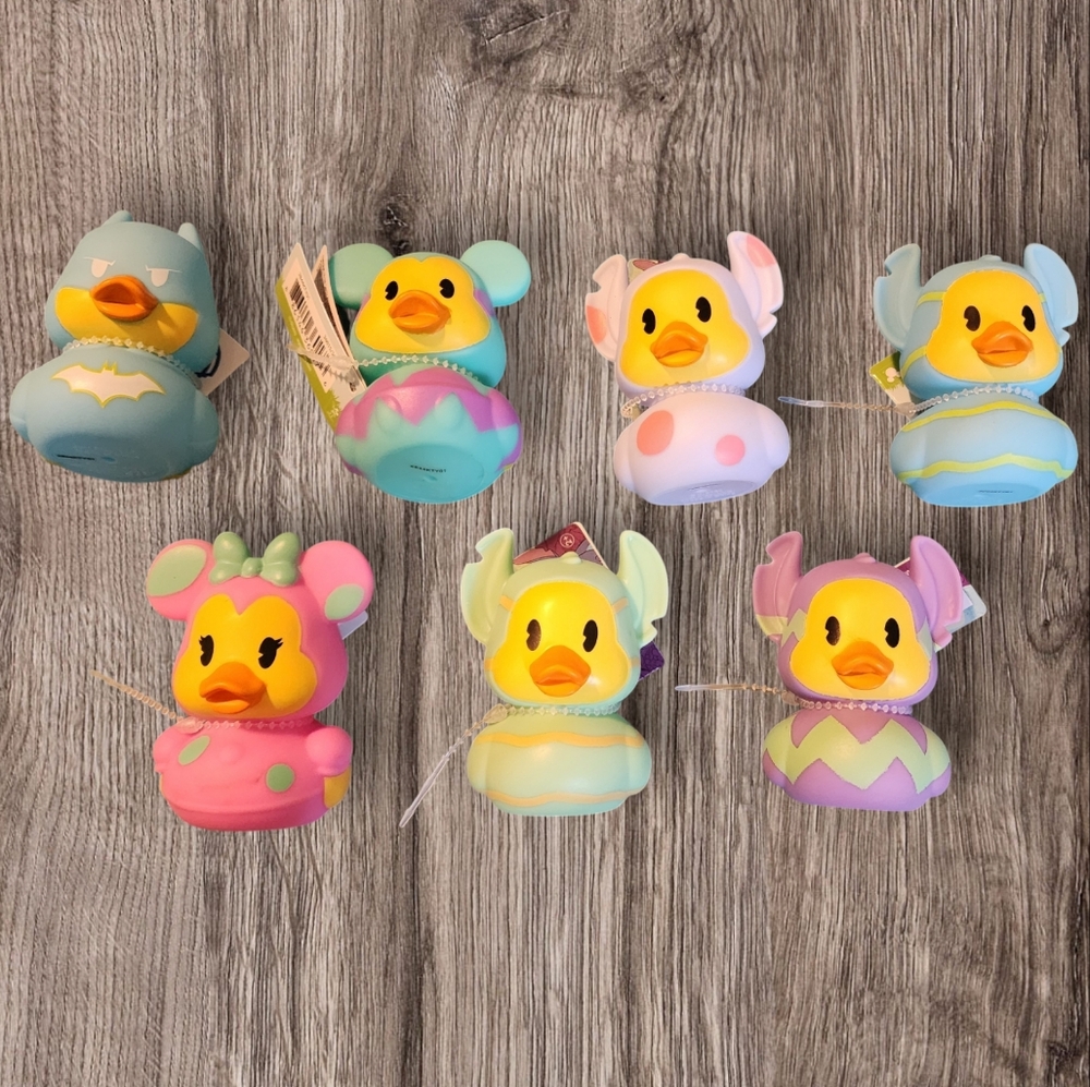 DISNEY & DC COMICS EASTER RUBBER DUCK SET MICKEY, MINNIE MOUSE, BATMAN, STITCH